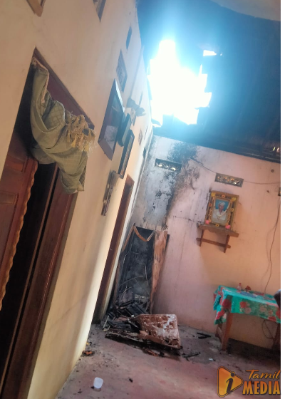 தமிழர் பகுதியில் மர்ம நபர்களால் தீக்கிரையாக்கப்பட்ட வீடு ; விசாரணையில் வெளியான தகவல்